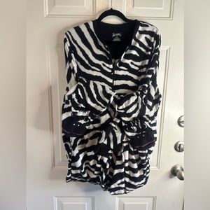 Adult Zebra Strip Animal Feet Onesie
